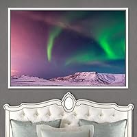 Framed Canvas Wall Art Dayspring Astronomy & Space Contemporary Cosmic Dramatic Green Group Photography Realism - 16x24 inches