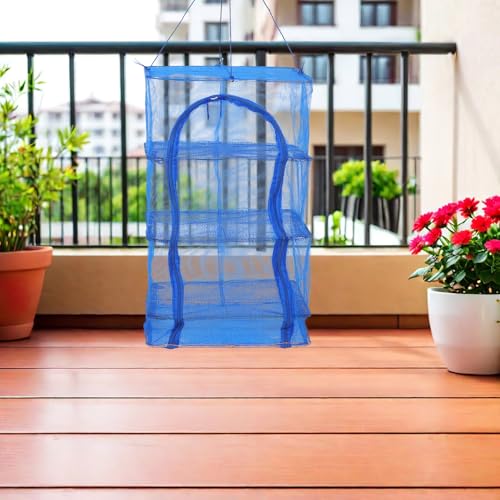 Filet de séchage suspendu pliable multi-couches avec fermeture éclair de protection - 6