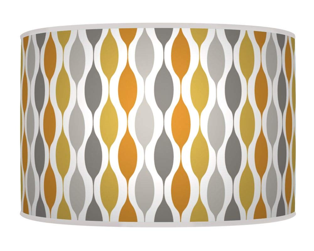 New Geometric Lampshade Mustard Yellow Orange Grey Ceiling Light Drum Lamp Shade Floor Table or Ceiling Pendant Light Shade dz45 (50cm(20")