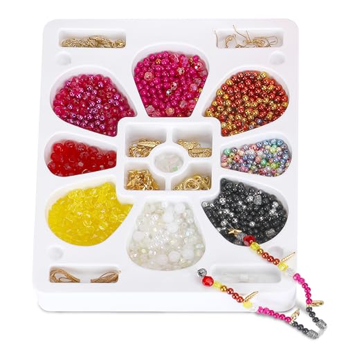 Image of FLO DIY Jewelry Making Kit for Girls - Beads of Beauty Scarlet Red | Bracelet, Necklace & Earring Craft Set with Beads, Charms, Threads & Tools | Gift Kit for Kids, Teens & Beginners