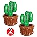 Beistle 2-Pack Inflatable Cactus Coolers, Novelty Blow Up Beverage & Drink Container for Parties, Western Fiesta Party Supplies, Pool Party Decor, 26