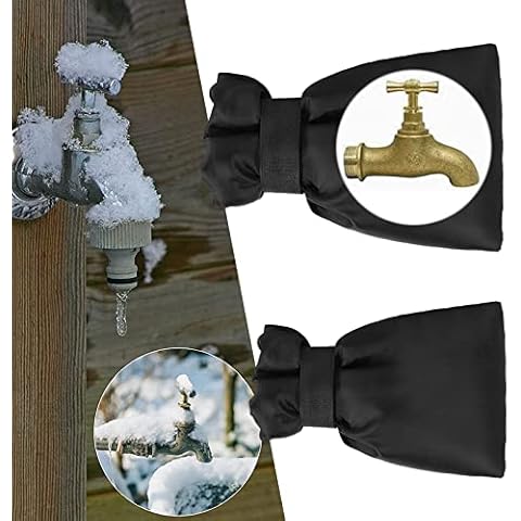 Outside Tap Covers for The Winter,Tap Covers for Outdoor Taps, Outdoor Tap Cover, Outdoor Faucet Cover, to Protect from Freezing Frost,Reusable Tap Protector,Black (22*18cm) Cover