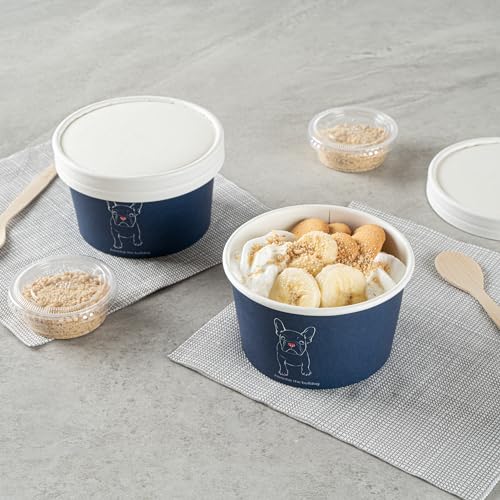 Image of Coppetta 12 Ounce Dessert Cups, 50 Disposable Ice Cream Cups - Lids Sold Separately, Sturdy, Frenchie Paper FroYo Bowls, For Hot And Cold Foods, Perfect For Gelato Or Mousse - Restaurantware
