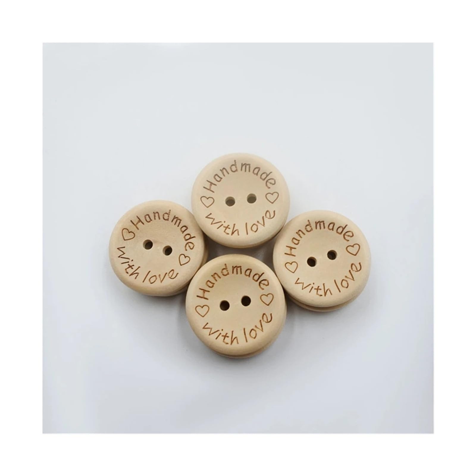 500 Stück runde dekorative Nähknöpfe aus Holz(Diameter 15mm)