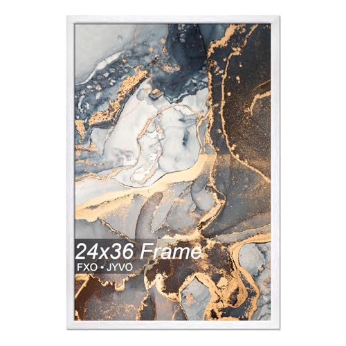 Fxojyvo 24x36 Picture Frame White Engineered Wood Wall Hanging