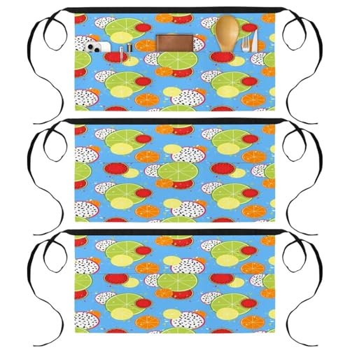 Tabliers courts de chef aux motifs de fruits pour la pâtisserie et le nettoyage de la maison