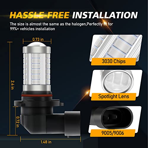 image for Auxbeam 9005 9006 H10 LED Fog Light Bulbs High Power 50W 3020 SMD Bulb
