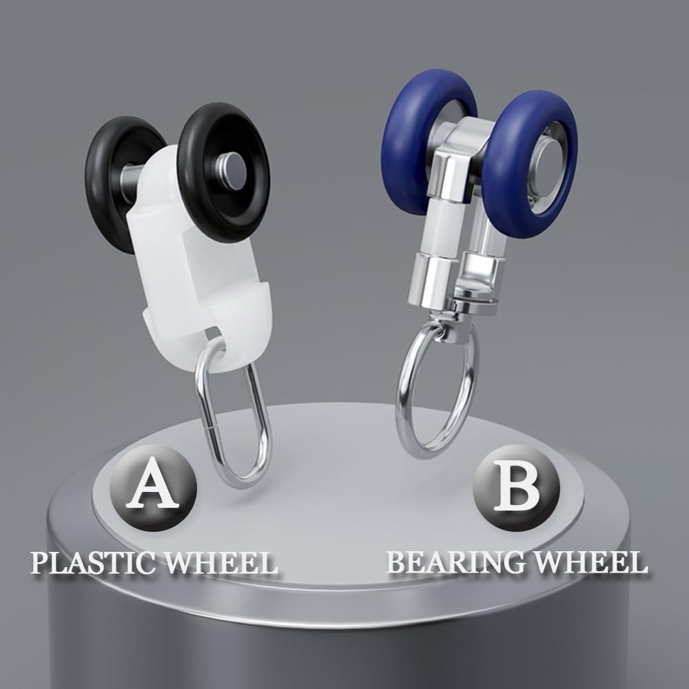 アルミ製天井カーテンレールセット 2.6mm厚 シャワースライドカーテンロッド 付属品一式(Gray-a,480cm(4*120cm