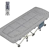 NESDCC Camping Cot Camping Bed with Mattress & Pillow Cots for Sleeping Folding Cot Enlarge Width Co