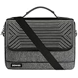 DOMISO 17 Inch Multi-Functional Laptop Sleeve with Strap Business Briefcase Waterproof Messenger Shoulder Bag for 17'-17.3' Notebooks/Dell/Lenovo/Acer/HP/MSI, Black