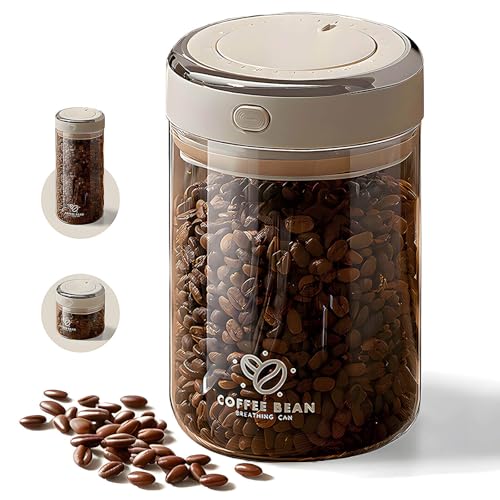 ShineHub 37oz Airtight Coffee Canister - Vacuum Seal Borosilicate Glass with CO₂ Valve, Date Tracker for Coffee, Beans, Pods, Ideal for Kitchen, Office, Coffee Lovers, Great Gift Idea