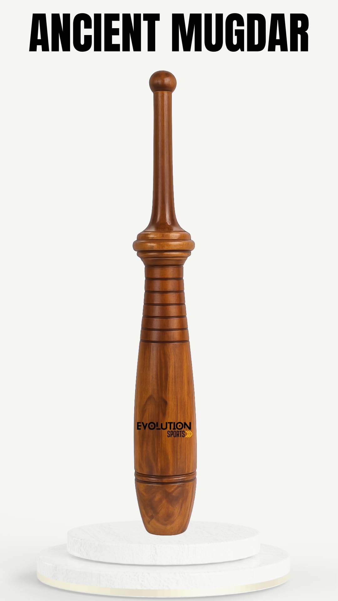 Evolution Sports Ancient Wooden Mugdar for Desi Workout | Traditional Akhada Gada with Grip Rings – Handcrafted Indian Strength Training Club (4KG–10KG) (4, Kilograms)-image-47