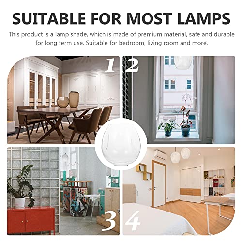 Image of Glass Lamp Shade Lamp Cover Transparent Light Shade Round Globe Lamp Shade Lighting Fixture Replacement for Ceiling Light Bedside Table Lamp Standing Lamp