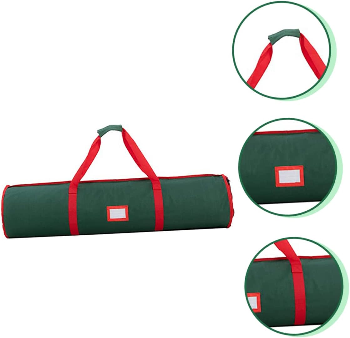 1pc Christmas Wrapping Paper Storage Bag Organizer Reinforced Bottom Zip Closure for Holiday Accessories Xmas Wrap Holder