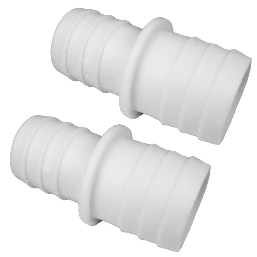 Lot 2 Raccords Tuyau Piscine Nervurés 32-38 Mm – Adaptateur Robuste Blanc