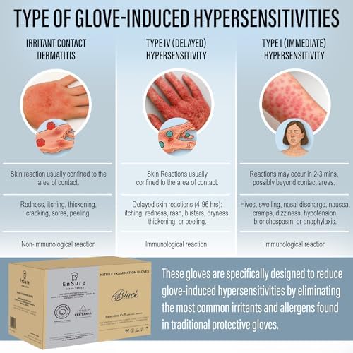 Miniatura 6 de Guantes desechables médicos de examen de nitrilo de color gris y negro, clasificación de quimioterapia, sin polvo, sin látex, no estéril, 5 mil,