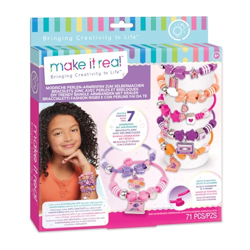 Make It Real 2901329 Fashion Armreifen-Set, DIY Schmuckset mit modischen Perlen, Schmuck selber basteln, Bastelset, Kreativ-Kit für Kinder
