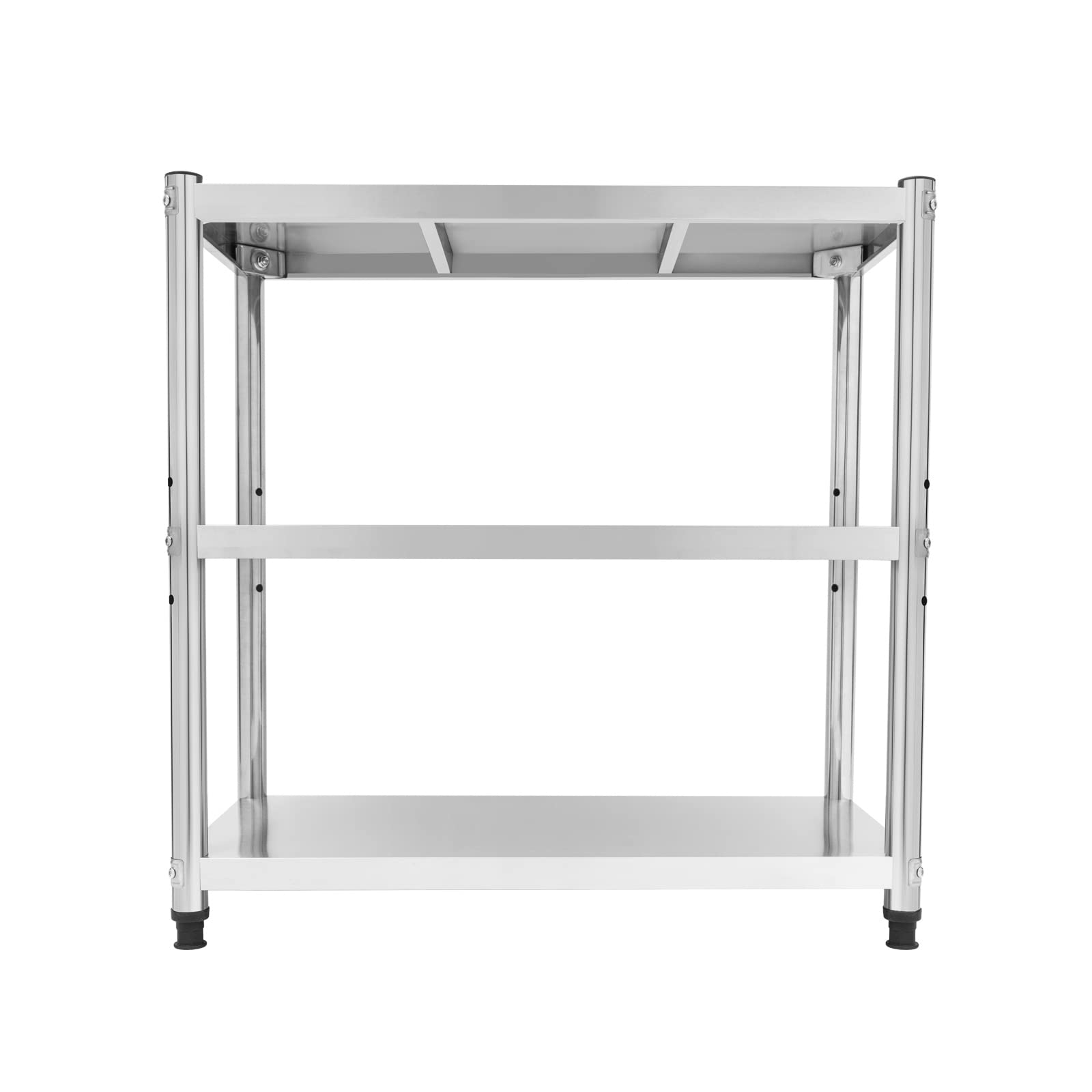 Mesa De Trabajo De Acero Inoxidable Con 3 Niveles, Estantería Para Cocina En Casa, Escuela, Cantina Y Restaurante