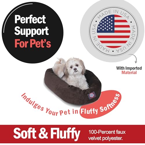 Image of Majestic Pet Villa 24 Inch Shredded Memory Foam Dog Bed for Small Sized Dog 24x19x7 Inch-Orthopedic Pet Bed - Washable Small Puppy Mat with Head Support-Storm
