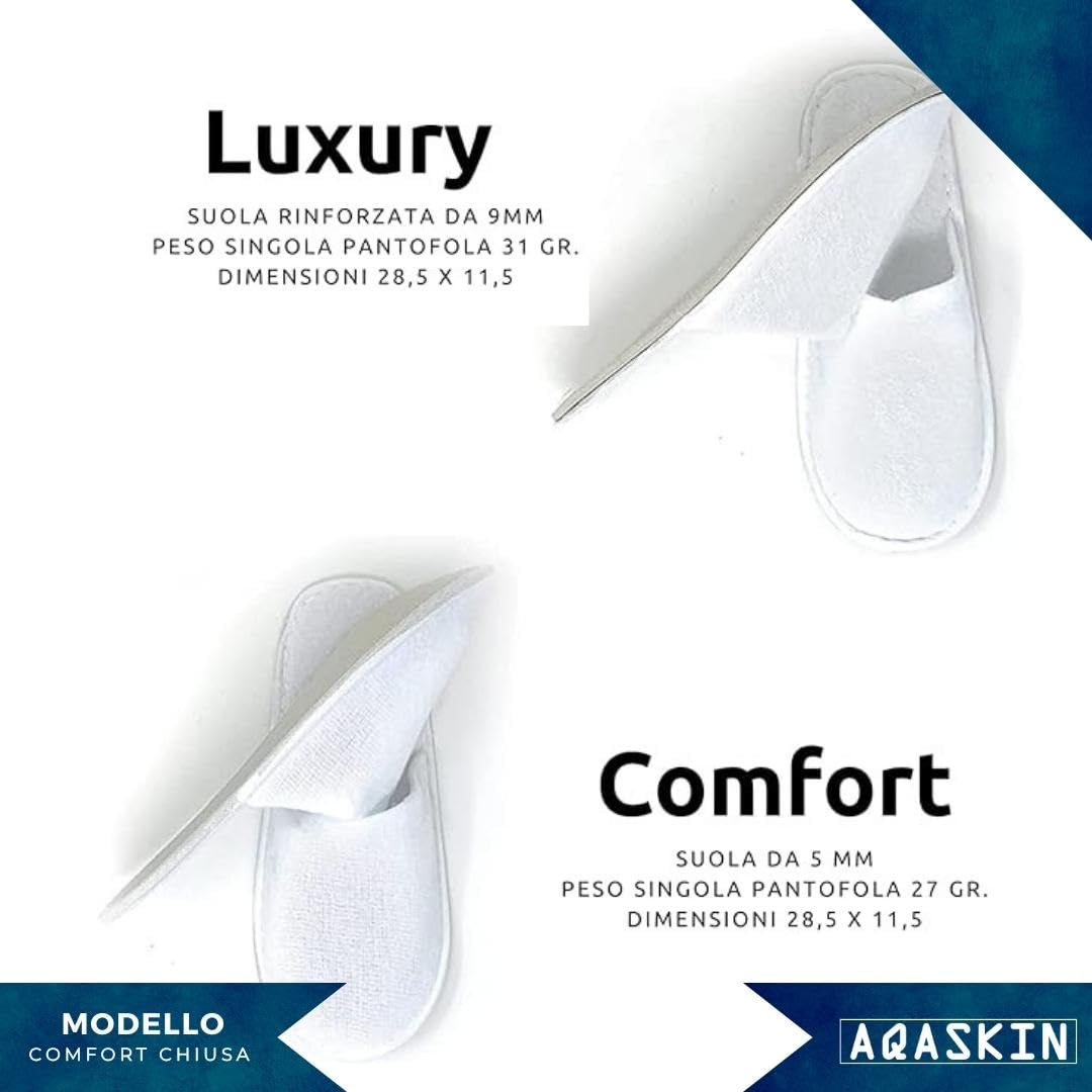 AQASKIN, Disposable Non Slip Foam Slippers, for Hotels Spas and Wellness Centers, 10 works, White, Normale - Image 3