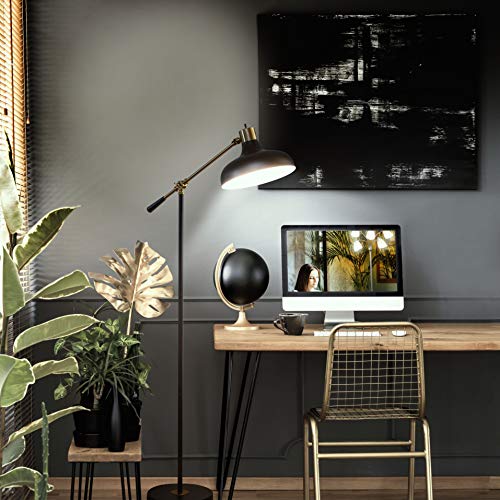 Brightech Wyatt Led Floor Lamp, Industrial Floor Lamp For Living Rooms & Offices – Charming Farmhouse Floor Lamp, Adjustable Head Standing Lamp For Bedroom Reading, Stunning Living Room Decor #TOP7