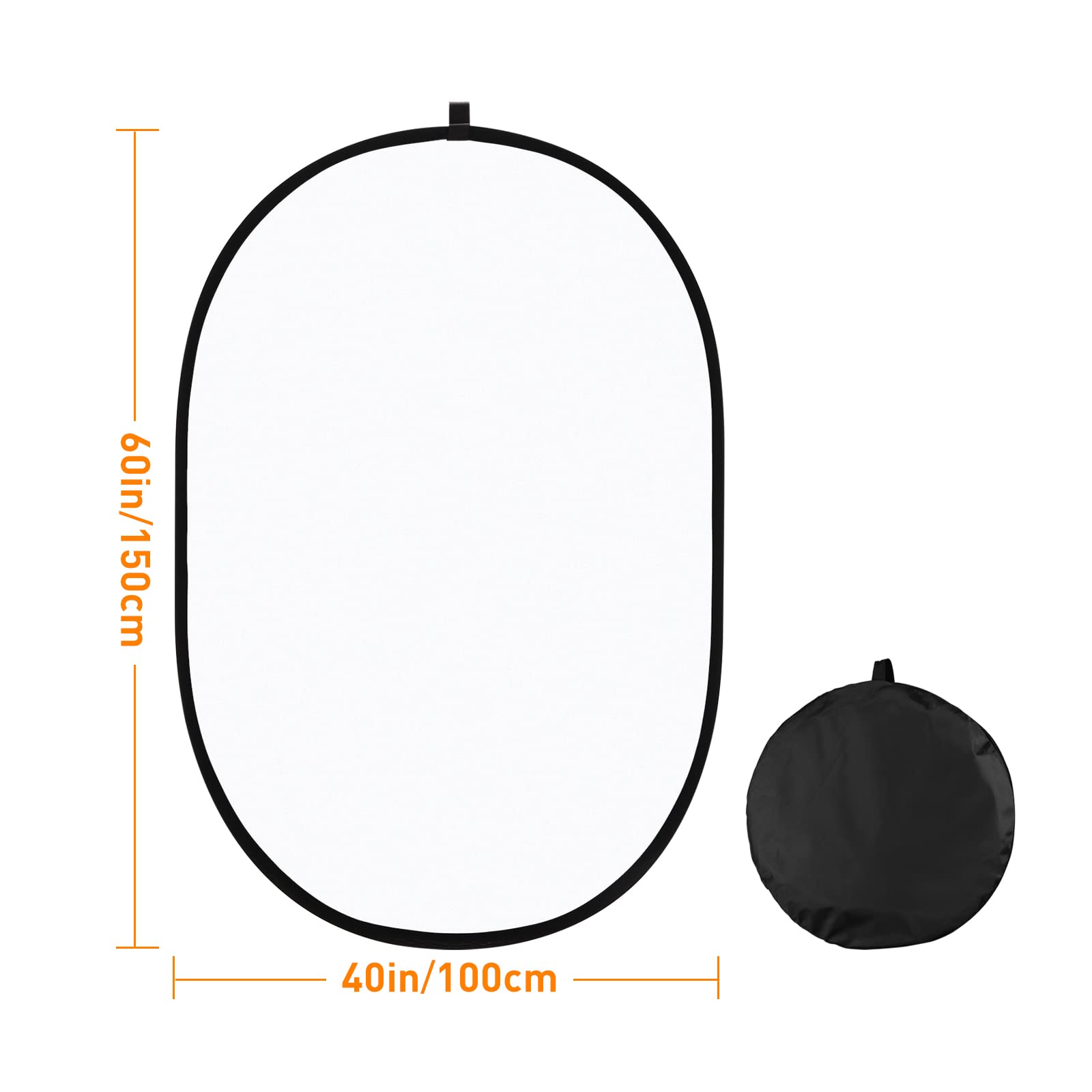 Diffusore di luce morbida da 101,6 x 152,4 cm, pieghevole, con riflettore pop out, per riprese video in studio e fotografia all'aperto con borsa per il trasporto (100 x 150 cm)
