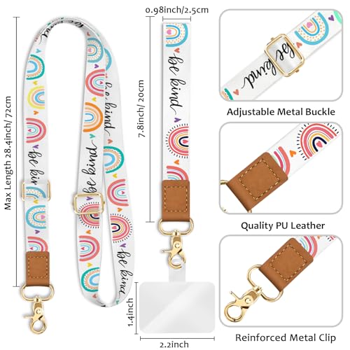 Image of Piefly Cell Phone Lanyard Crossbody Wrist Strap Adjustable for Women Cute | Travel Daily Teacher, Around the Neck, Hands-free, Universal, Fit Key ID badge, Accessories, Compatible with Most Smartphones