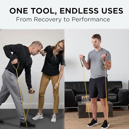 Image of THERABAND Latex Resistance Tubing, Yellow, Light Level 1, 25 ft Roll, Professional Grade for Upper and Lower Body Workouts, Cut-to-Length, Color-Coded Resistance Levels