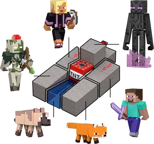 Miniatura 2 de Mattel Minecraft Enderman, Figura de acción con Accesorio y Redstone de construcción, Conjunto a Escala de 8,25cm Coleccionable, Inspirada en el Videojuego, JJR88