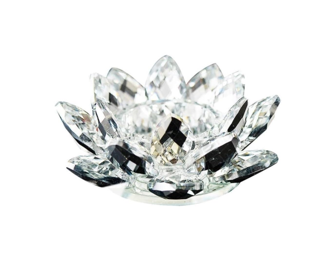 Świeczniki HoldersCrystal kwiat lotosu świecznik na tealighty kryształowe szkło dekoracja stołu Centerpieces buddyjski świecznik Lichtarze (Color : Clear)