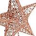 Amosfun Christmas Tree Topper, 8’’ Rose Golden Star Tree Topper, Hollow-Out Glittered Metal Star Topper, Xmas Pink Decoration, Christmas Party Supplies