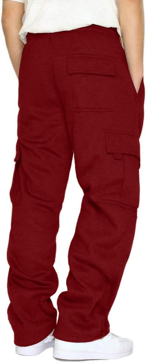 Men's Cargo Joggers Loose Fit Fleece Sweatpants with Pockets Open Bottom - Bild 49 von 57