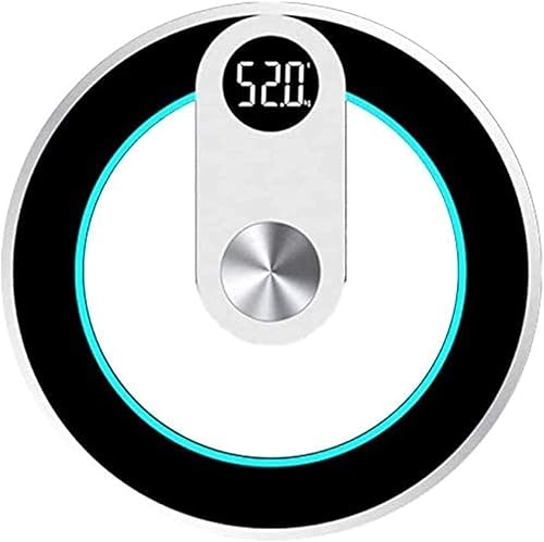 Báscula digital de baño con peso corporal, pantalla LCD grande azul, medidas de alta precisión, vidrio templado de 0.236 in, 400 libras, color