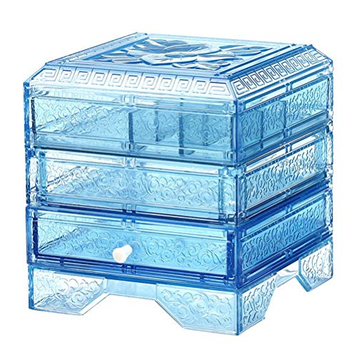 Preisvergleich Produktbild LALAWO Perfekte Aufbewahrungsbox Desktop transparentem Kunststoff Schmuckschatulle Ohrringe Ohrringe Aufbewahrungsbox Schmuck kleinen Schmuck kosmetischen Lippenstift Aufbewahrungsbox Artikelbehälter