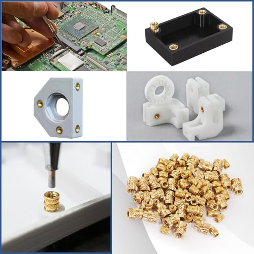 Gewindeeinsatz M3 Einschmelzgewinde Einpressmuttern 80 Stück Gewindeeinsatz 3D Druck M3×5,7×4,6mm Threaded Inserts Einschmelzmuttern Gewindeeinsätze für 3D-Druckkomponenten und Kunststoffteile