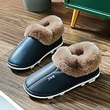 Robuste und rutschfeste Gummisohle: Die leichte und haltbare Gummisohle macht die Hausschuhe perfekt für den Innen- und Außenbereich. Jeder Ihrer Schritte wird stabiler mit einer rutschfesten Textur auf der Unterseite.