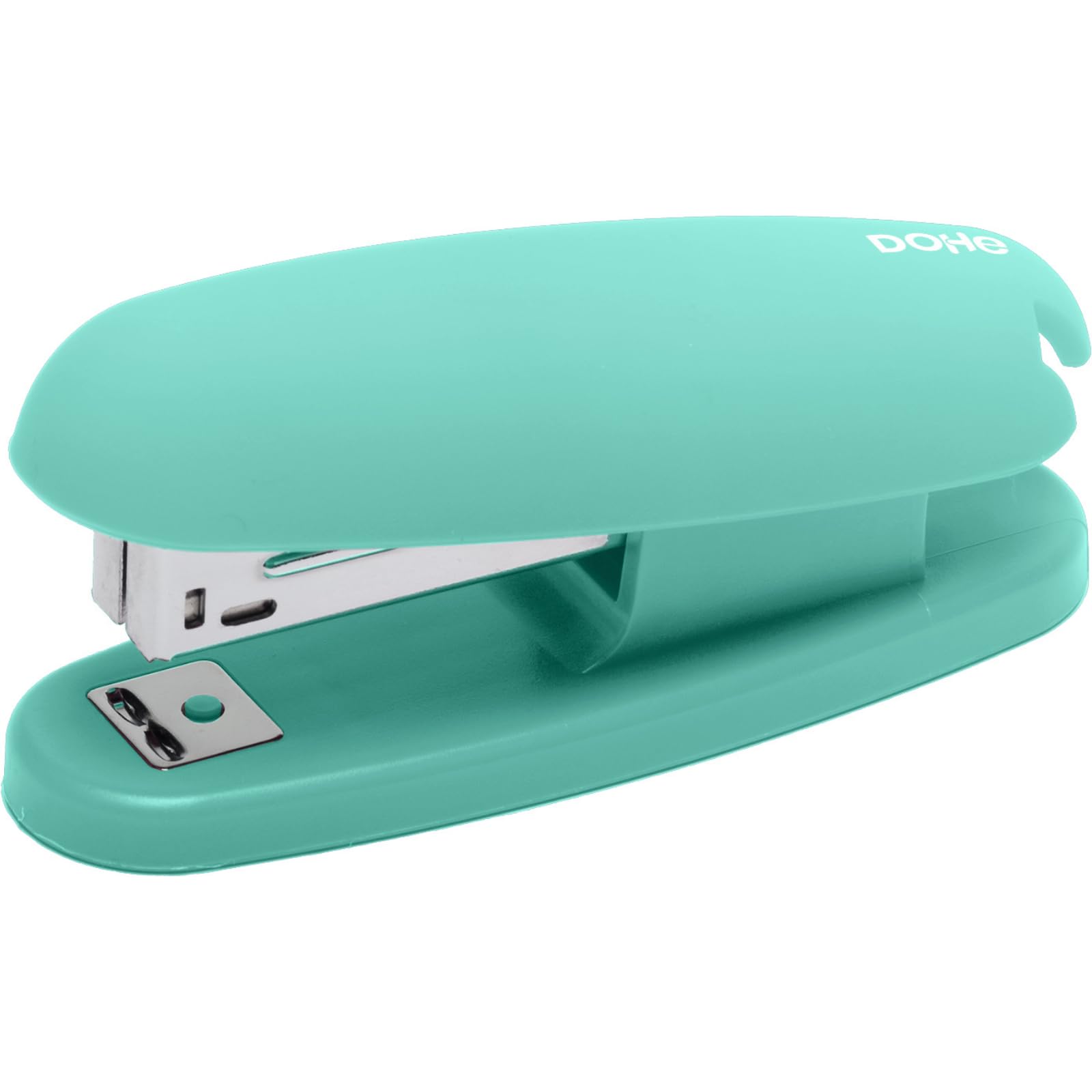 Dohe - Grapadora Soft Touch - Capacidad de Grapado 20 Hojas, Admite 100 Grapas de 22/6 24/6 26/6, Tamaño Mediano 11,5x3,8x5,3 cm, Ligera y Tacto Suave - Verde