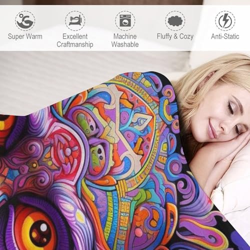 Couverture polaire singe chaude douce moelleuse 130x150 pour lit