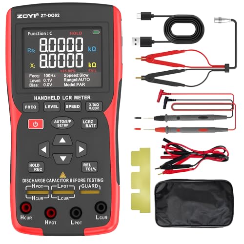 LCR Meter Handheld Digital Bridge Battery Internal Resistance Tester DQ02-2-in-1 High-Precision...