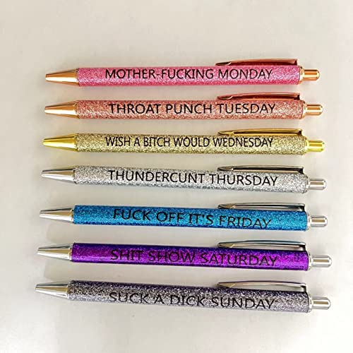 Stylos à paillettes gel avec encre fluide et messages humoristiques quotidiens - 3