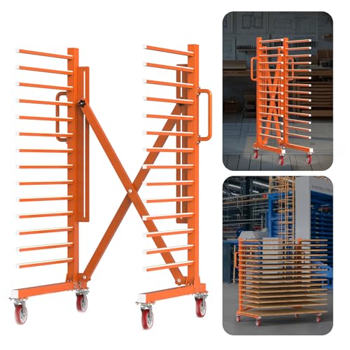 Image of MOOFI 15-Shelf Door & Cabinet Door Paint Drying Rack-Heavy-Duty Metal Rack for Painting,Staining & Curing Doors,Cabinet Doors,Trim & Wood Panels- Space-Saving Drying System for Shops & Remodeling Pros