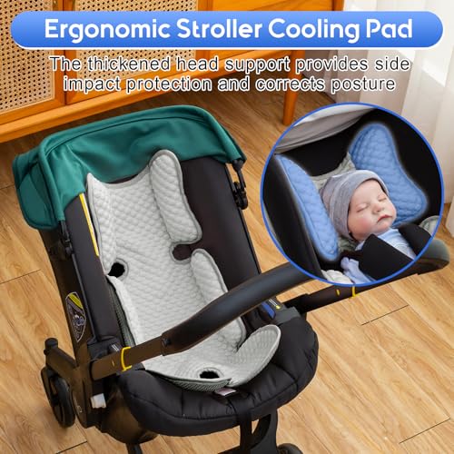 Image of Car Seat Cooling Pad for Baby, Mink Dot Car Seat Cooler Mat for Girls Boys, Stroller Cooling Pad with 3D Breathable Mesh, Multifunctional Infant Carseat Cooling Insert Liner for Summer