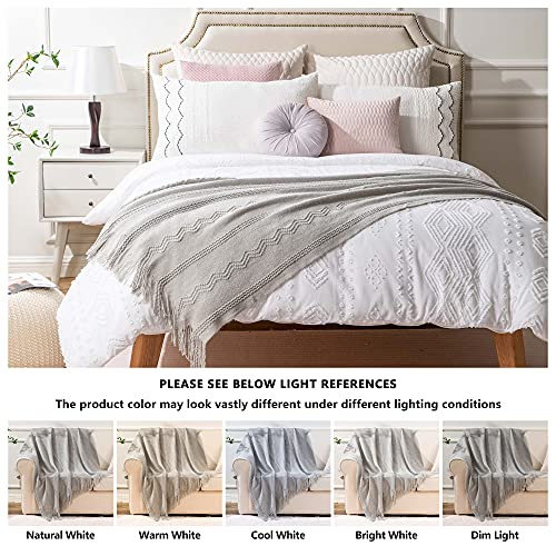 BATTILO HOME Light Grey Throw Blanket for Couch, Geometric Grey Bed Throws Decorative Boho Blanket for Sofa Living Room, 50"x60" by BATTILO HOME - Used condition - Image 9