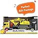 Liberty Imports Big Rig Tractor Trailer Low Boy Transport Flat Bed with Excavator Toy Trucks Combo, Semi Truck with Lights and Sounds, Flatbed Push and Go Construction Vehicle for Kids