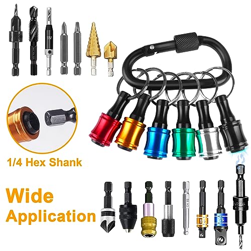 Amzbuy Bit Holder Stocking Stuffers For Men Gifts For Christmas Cool Gadgets Tool 1/4 Hex Shank Socket Magnetic Screwdriver Bit Holder Keychain Impact Driver Extension Bar Birthday Gifts Ideas For Dad Adult thumb #1