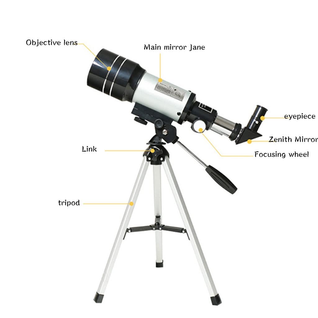 Telescopi per Bambini Principianti, telescopio astronomico 300/70 mm, telescopio Portatile con treppiede Regolabile, per Bambini Adulti e Adolescenti