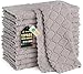 Homaxy 12 Pack Kitchen Dish Cloths (10 x 10 Inches, Grey), Super Soft and Absorbent Coral Velvet Dish Towels, Nonstick Oil Fast Drying Microfiber Cleaning Cloth, No Lint Household Dishcloths