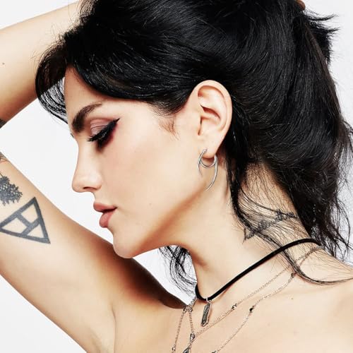 HZMAN Spike Earring for Men Women Retro Gothic Stainless Steel Lightweight Hoop Earring Jewelry Gift3