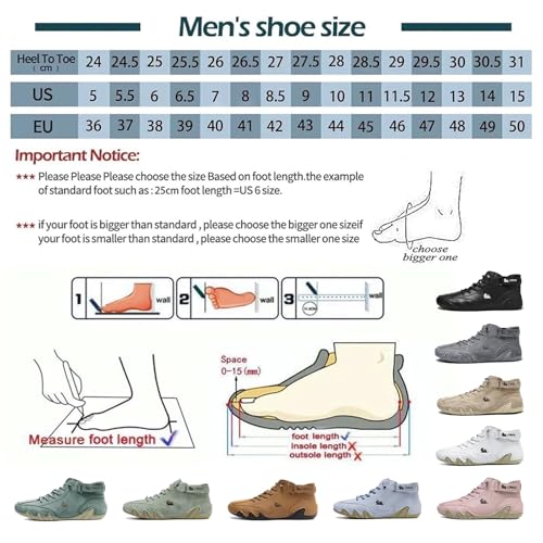 Anthoern Shoes, Anthoern Men's Waterproof Fashion Orthopedic Shoes, Handmade Suede High Boots Non-Slip Breathable Lightweight Beck Shoes for Walking and Standing(Black,US 12)2