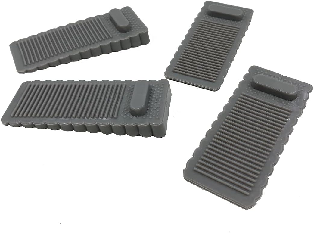 Cocos Door Stopper Rubber Door Stop Wedge Security Door Stops Heavy Duty Door Jam for 2 Inch Gap for Carpet and Floor Rubber Door Stoppers with Door Holder Grey Door Stop with Ridges (4 Pack), Gray